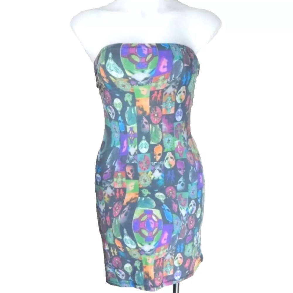 Formula X Y2K alien Strapless Dress. Hot topic style